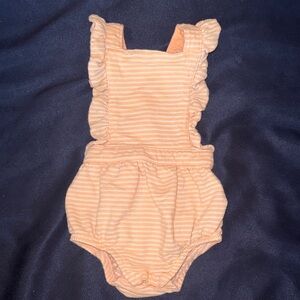 Cat & Jack Peach Striped Baby Romper